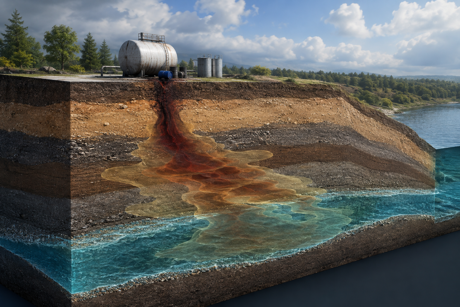 3D Pollutant Migration research report illustration