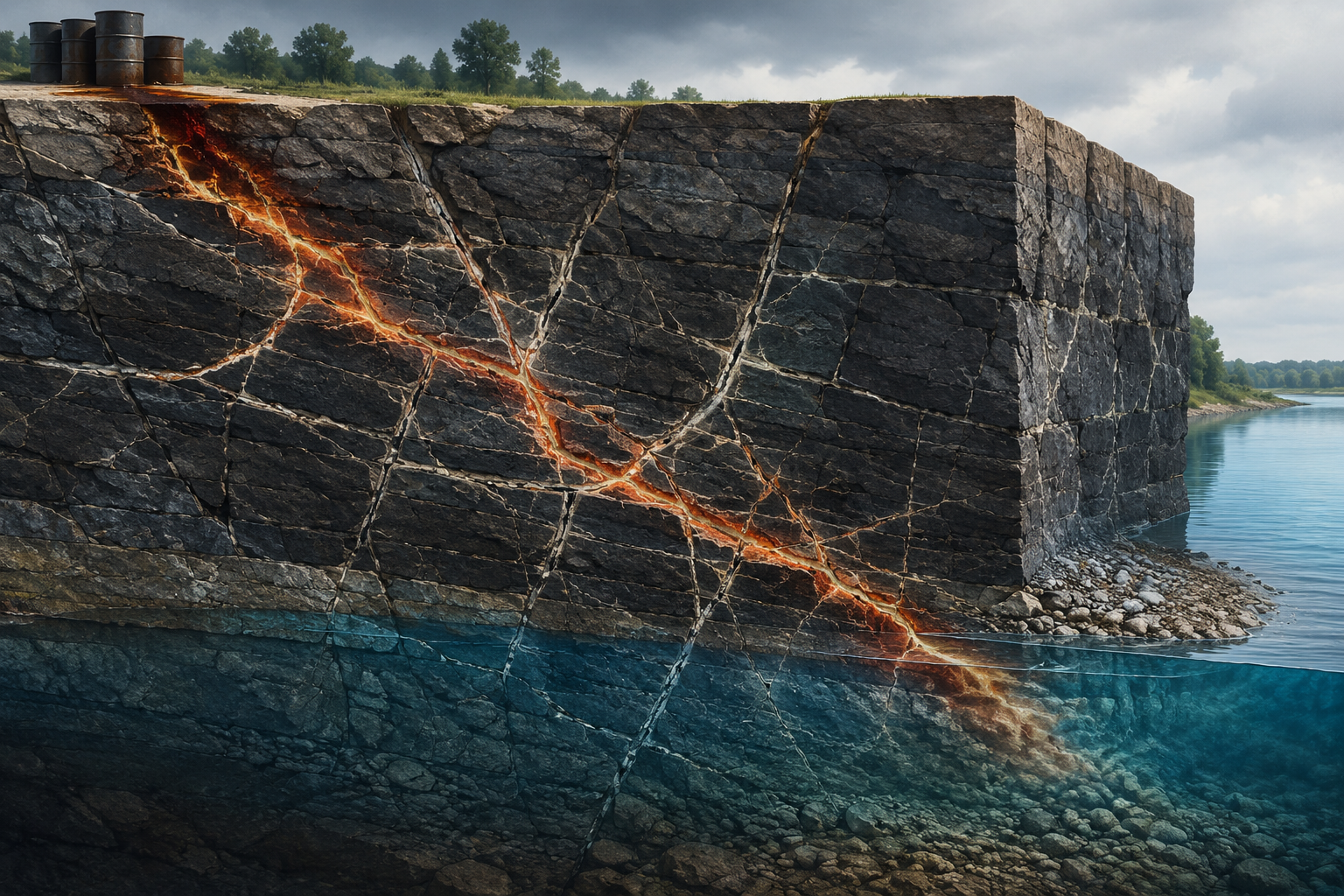 Contaminant Migration in a Fracture Network research report illustration