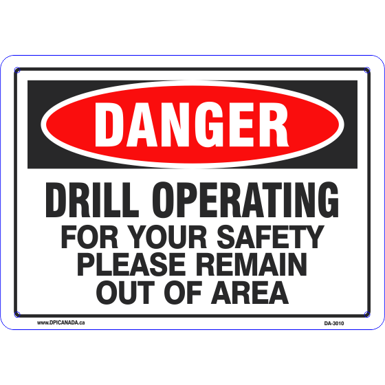 Danger sign for borehole drilling