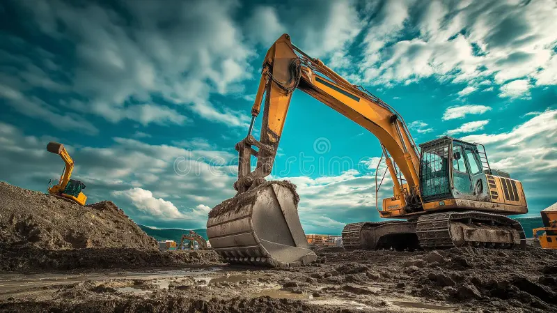 Excavator used in geotechnical engineering.