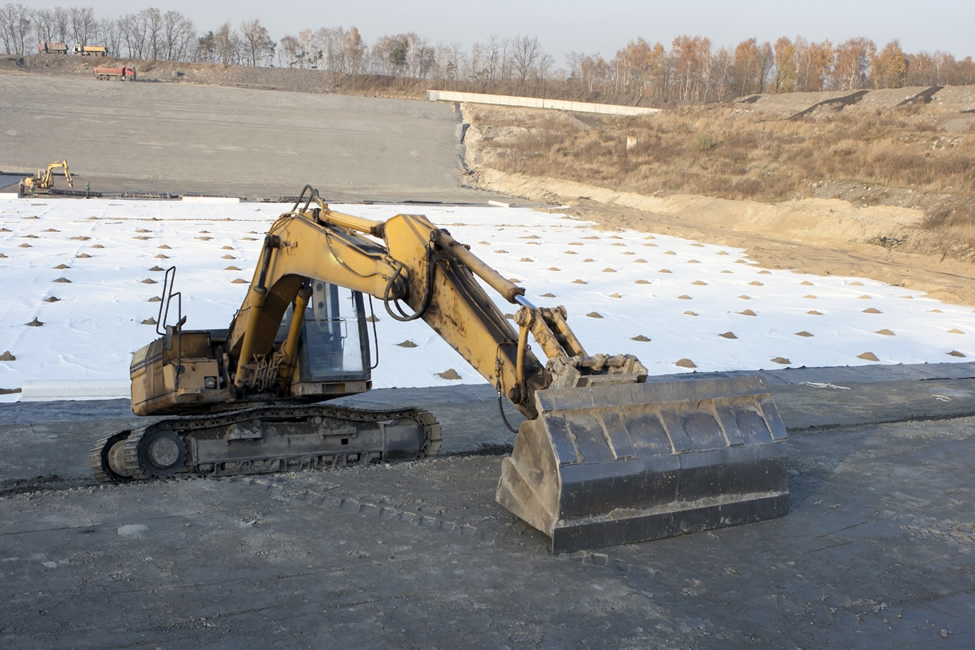 Landfill liner being constructed.