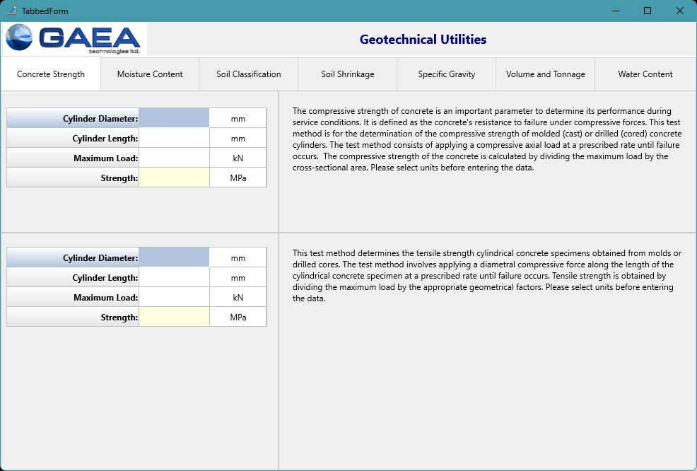 GAEA Technologies free Geotechnical Utilities app Windows Android