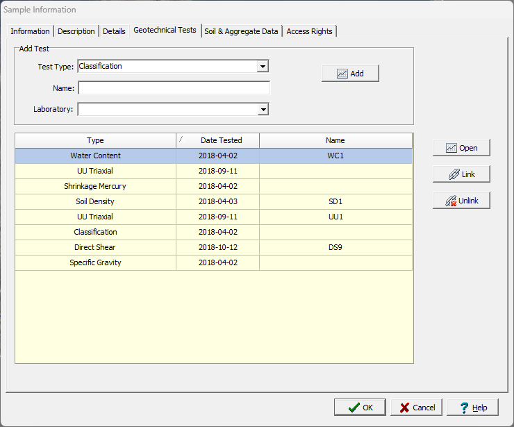 Create a New Test for a Sample