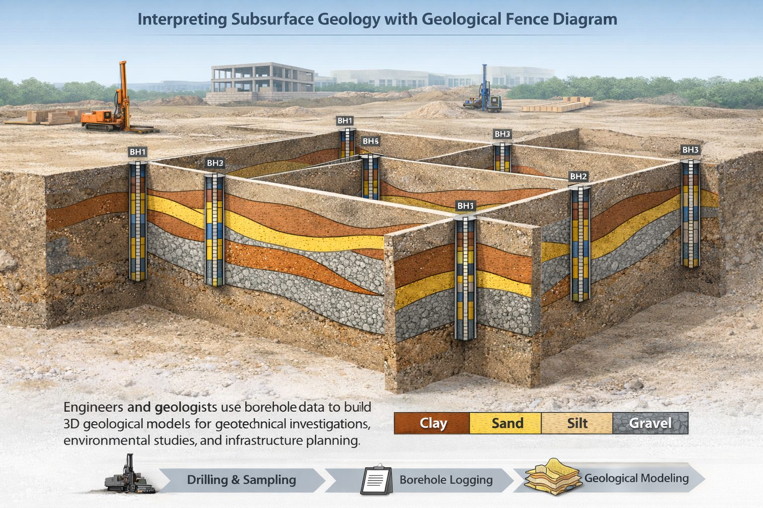 Borehole Logs Used to Construct Geological Fence Diagrams