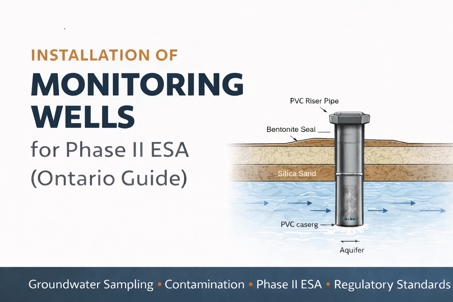 Monitoring well installation using hollow stem auger drilling rig