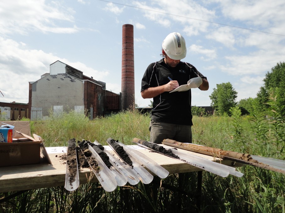 Logging environmental core sample